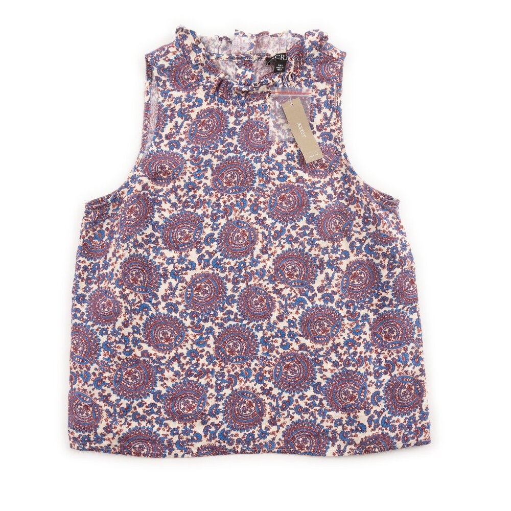 NEW J. CREW Fleur top in floral linen size XXS